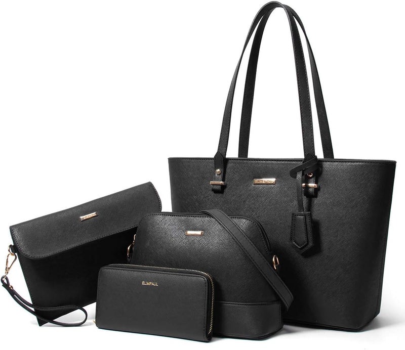 YTL Women Fashion Handbags Wallet Tote Bag Shoulder Bag Top Handle Satchel Purse Set 4pcs - Image 1