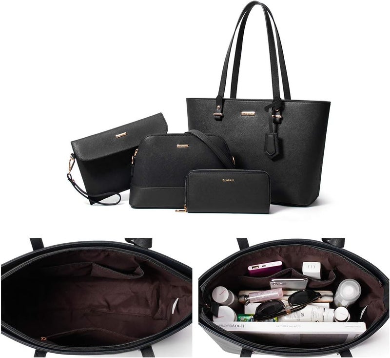 YTL Women Fashion Handbags Wallet Tote Bag Shoulder Bag Top Handle Satchel Purse Set 4pcs - Image 5
