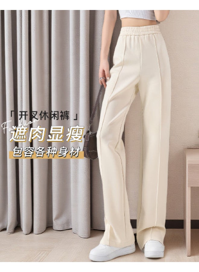 Moonbadi Spring And Autumn Fashion Vertical Striped High-Waisted Straight-Leg Pants, Women'S Cotton-Soft Comfortable And Breathable Leggings - Image 1