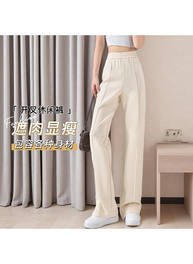 Moonbadi Spring And Autumn Fashion Vertical Striped High-Waisted Straight-Leg Pants, Women'S Cotton-Soft Comfortable And Breathable Leggings - Image 2