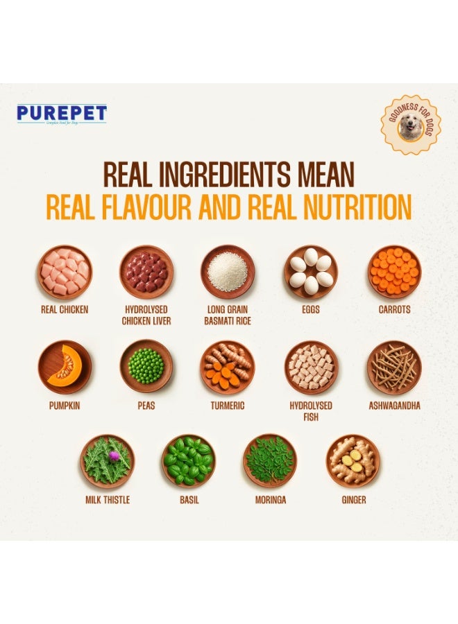 Purepet Fresh Wet Dog Food Combo Pack of 7 Biryanis – Mutton, Chicken, Vegetable & Pumpkin (8 x 300g) | Free 1 Pouch Inside | High Protein | Real Meat, Veggies | No Preservatives | Ready to Serve - Image 2