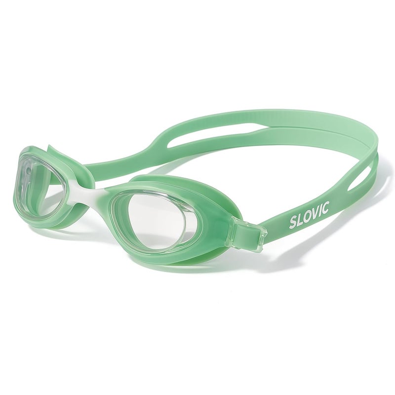 SLOVIC Swimming Goggles for Men [Green] | Swimming Goggles for Women | Anti-Fog & UV Protected Swimming Glasses for Men | Swimming Accessories | Leaf-Proof Goggle with Adjustable Straps & Nose Bridge - Image 1