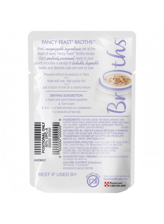 Fancy Feast PURINA Fancy Feast Broths with Wild Salmon & Whitefish, 1.4 oz, Grain Free Wet Cat Food Toppers - Image 2