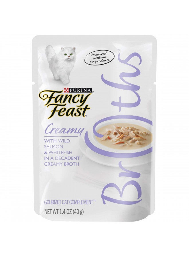 Fancy Feast PURINA Fancy Feast Broths with Wild Salmon & Whitefish, 1.4 oz, Grain Free Wet Cat Food Toppers - Image 1