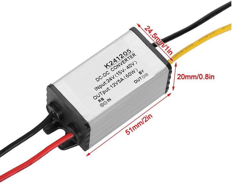 كلاراكو محول خفض الجهد، محول جهد 24 فولت تيار مستمر إلى 12 فولت عالي الكفاءة، منظم وحدة الجهد، محول مخفض، محول إمداد الطاقة للسيارة والشاحنة والقارب ونظام الطاقة الشمسية - Image 5