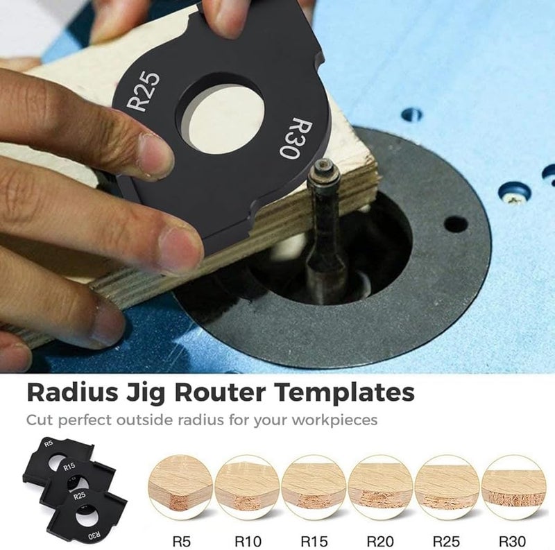 مجموعة قوالب جهاز التوجيه من الألومنيوم بثلاث قطع لصنع نصف قطر R5 وR10 وR15 وR20 وR25 وR30 لأعمال النجارة - Image 3