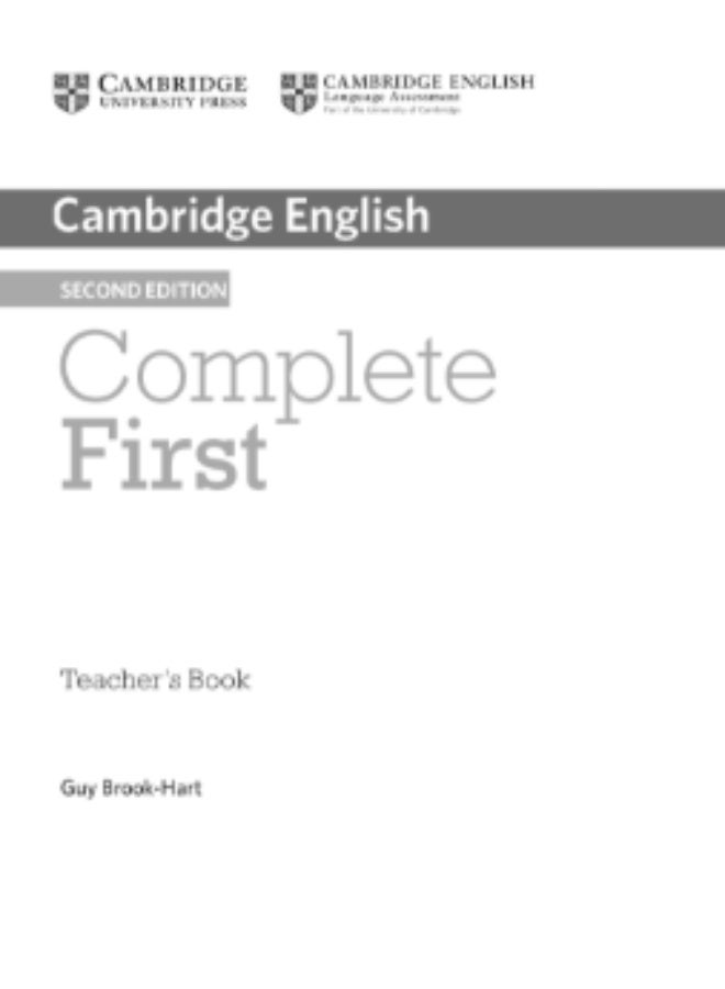 Cambridge Complete First - Materials for preparing for various exams _ second edition _ Teachers_Book - Image 1