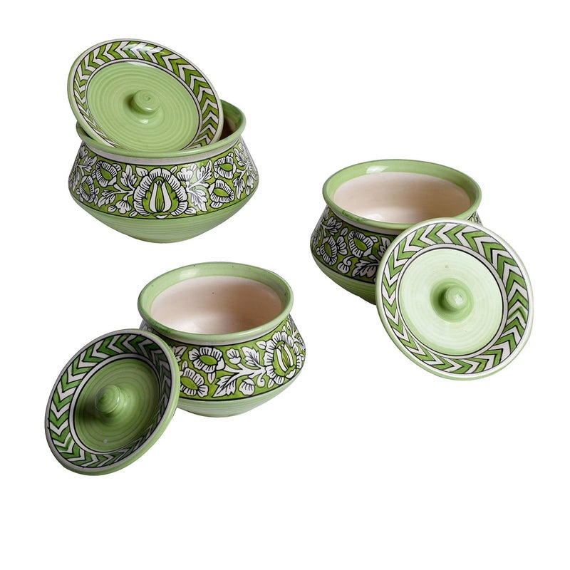 Unravel India Mugal Bageecha Ceramic Handi(Set of 3) - Image 4