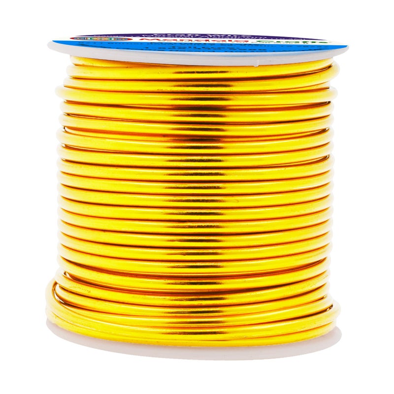 Mandala Crafts 12 Gauge Anodized Aluminum Craft Wire for Jewelry Making 60 FT Colored Flexible Light Gold Tone Wire Bendable for Bonsai Armature Crafting Sculpting