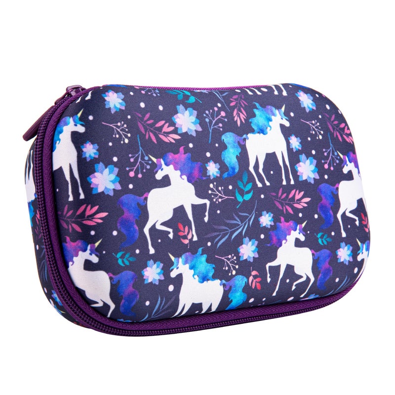 ZIPIT Unicorn Pencil Case for Girls Cute Pencil Box for School Large Capacity Stationery Organizer Box Blue