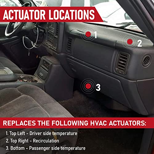 AA Ignition محرك باب خلط الهواء لنظام التكييف - متوافق مع شيفروليه وجي إم سي 1994-2012 - سيلفرادو، تاهو وسيرا - تحكم في درجة حرارة السائق والراكب - بديل لرقم 89018365، 604-106، 52402588 - Image 3