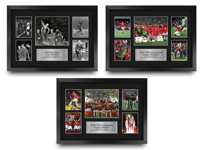 HWC Trading HWC Trading FR A3 All 3 UEFA Euro Cup Winners Printed Memorabilia Signed Autograph Display for Football Fans and Supporters - A3 Framed  - Image 1