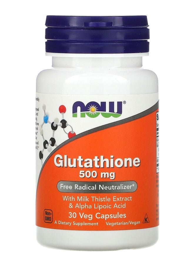now Glutathione 500 mg 30 Veg Capsules