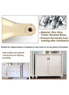 Y&D Cabinet knobs Square Pulls Kitchen Cupboard Handles Brushed Brass Zinc Alloy bar Door Dresser Drawer pulls  - Image 3