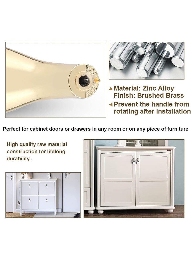 Y&D Cabinet knobs Square Pulls Kitchen Cupboard Handles Brushed Brass Zinc Alloy bar Door Dresser Drawer pulls  - Image 3