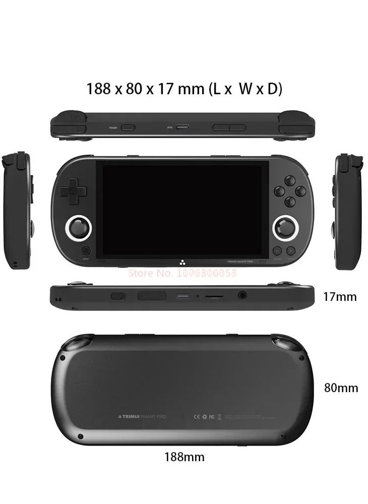 null - Smart Pro Open Source Handheld Game Console, Retro Arcade HD 4.96-inch IPS Screen Game Console, Linux System, 5000 mAh Large Battery (Black) - Image 1