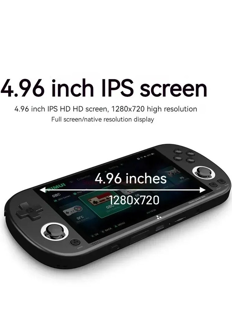 null - Smart Pro Open Source Handheld Game Console, Retro Arcade HD 4.96-inch IPS Screen Game Console, Linux System, 5000 mAh Large Battery (Black) - Image 1