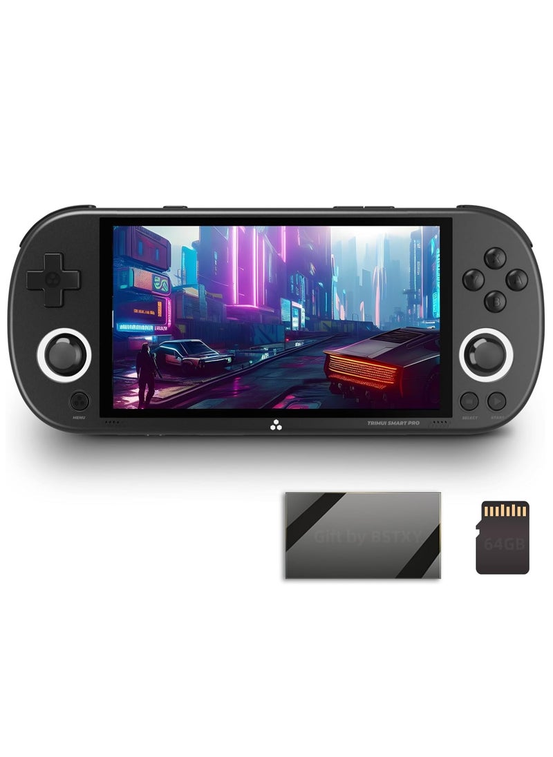 null - Smart Pro Open Source Handheld Game Console, Retro Arcade HD 4.96-inch IPS Screen Game Console, Linux System, 5000 mAh Large Battery (Black) - Image 1