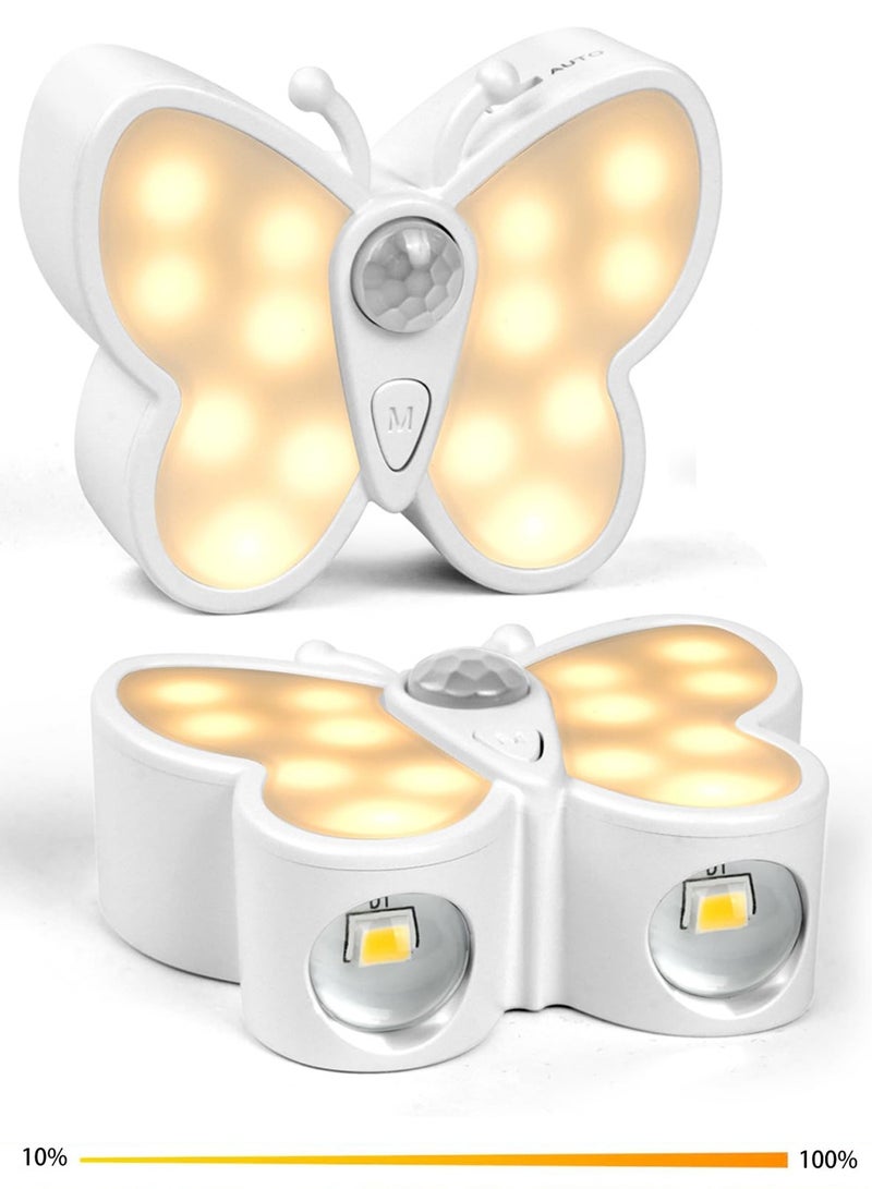 NajmStyle Butterfly Night Lights, 1200mAh Rechargeable Motion Sensor Lights Indoor with 3 Lighting Mode, Magnetic Installation, Kids Wall Lamp for Hallway Stair Bathroom - Image 1