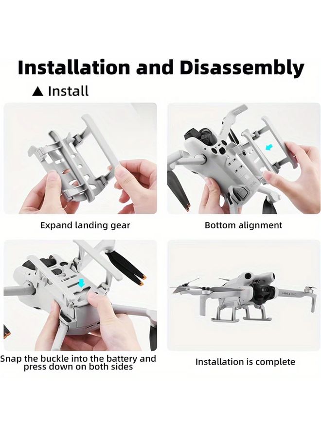 Foldable Landing Gear Leg Extender For Mini 4 Pro Adjustable Height Easy Installation Durable ABS Protector Holder - Image 4