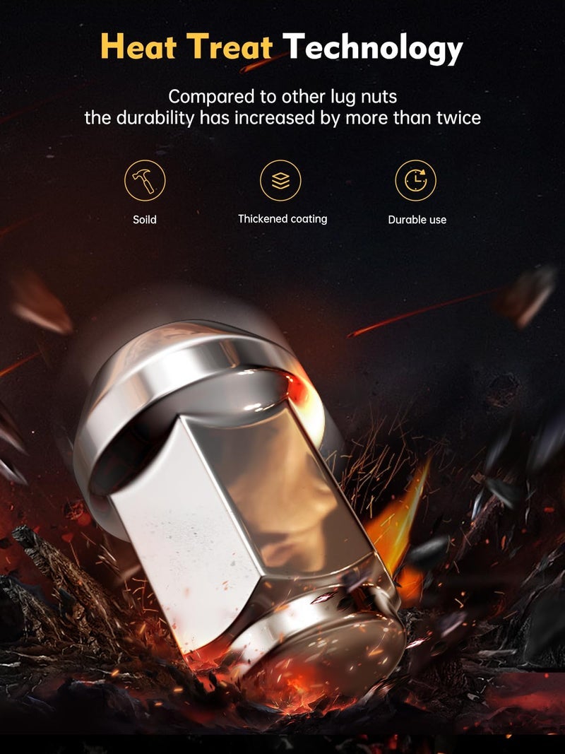 MIKKUPPA 1/2-20 Lug Nuts Replacement for 1987-2018 Jeep Wrangler, 2002-2012 Jeep Liberty, 1993-2010 Jeep Grand Cherokee Aftermarket Wheel - 20pcs Chrome Closed End Lug Nuts - Image 2