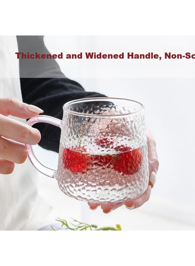 Weimingnuo Hammered Glass Cup, Home Tea Infuser Cup, Heat-resistant Thickened Drinking Cup With Handle, Beer Mug Set, Four Colors, 350ml - Image 3