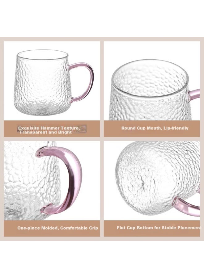 Weimingnuo Hammered Glass Cup, Home Tea Infuser Cup, Heat-resistant Thickened Drinking Cup With Handle, Beer Mug Set, Four Colors, 350ml - Image 5