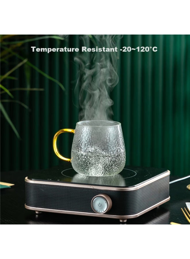 Weimingnuo Hammered Glass Cup, Home Tea Infuser Cup, Heat-resistant Thickened Drinking Cup With Handle, Beer Mug Set, Four Colors, 350ml - Image 4