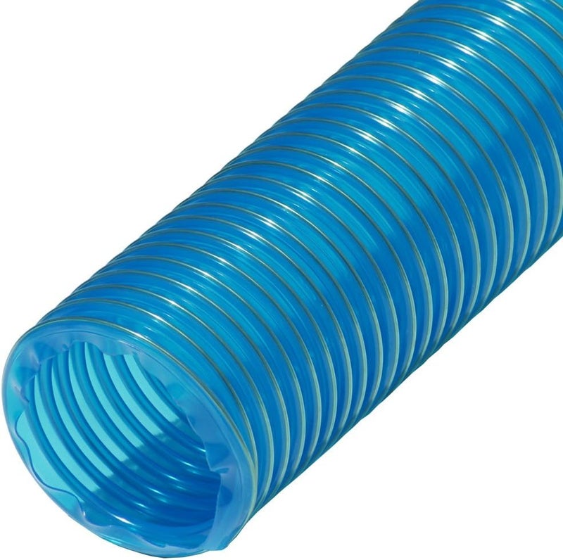 Rubber-Cal 01-203-5-12 "PVC Flexduct" General Purpose, 5"ID x 12' Fully Stretched, Blue - Image 1