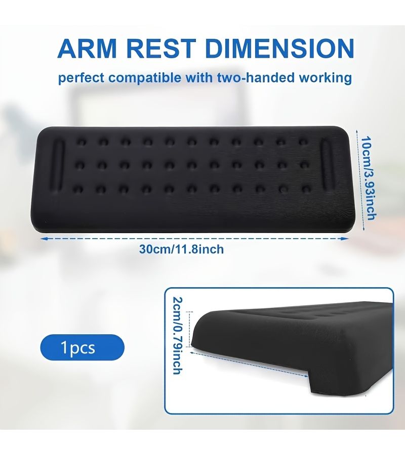 Black L Shaped Desk Mat Elbow Pad Wrist Support Cushion for Home Office - Image 2