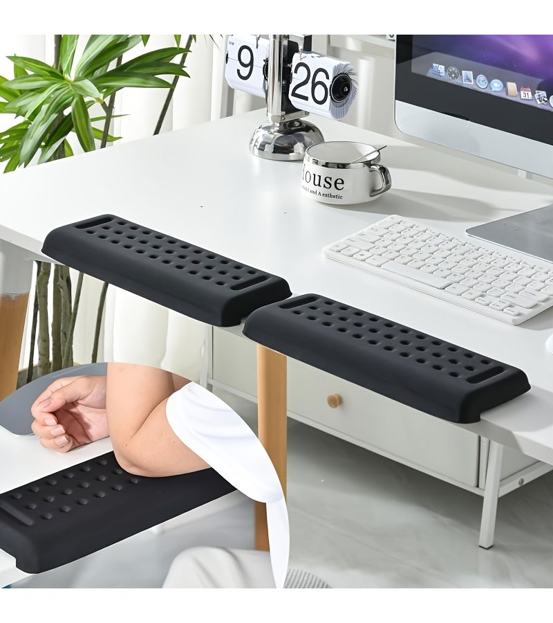Black L Shaped Desk Mat Elbow Pad Wrist Support Cushion for Home Office - Image 5