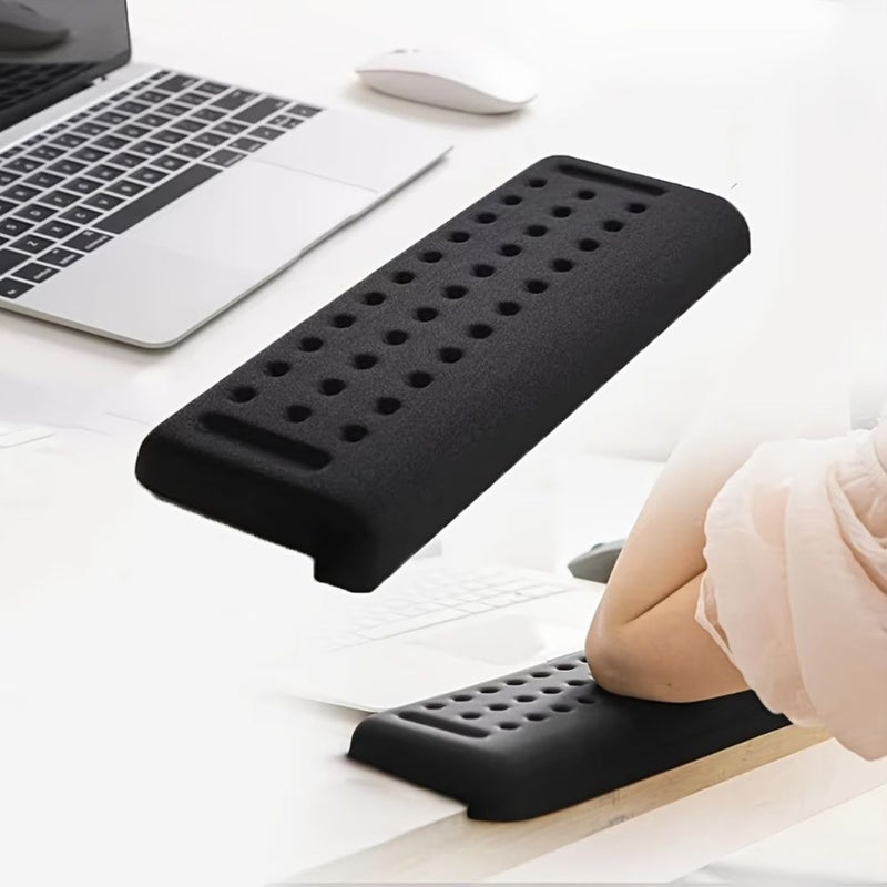 Black L Shaped Desk Mat Elbow Pad Wrist Support Cushion for Home Office - Image 1