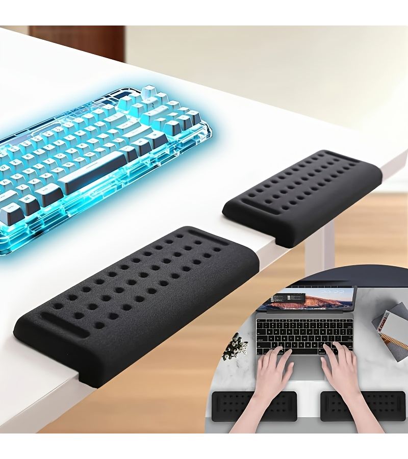 Black L Shaped Desk Mat Elbow Pad Wrist Support Cushion for Home Office - Image 3