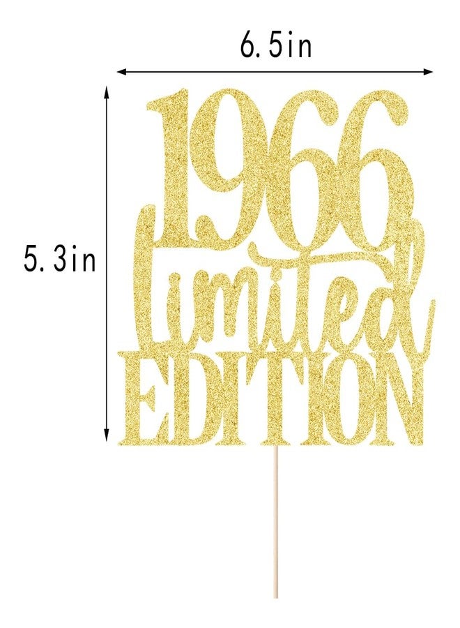 Yetxel Limited EDITION 1966 cake topper 60th birthday happy birthday cake topper men and women cheer 60 years old handmade gold glitter cake decoration (1966) - Image 2