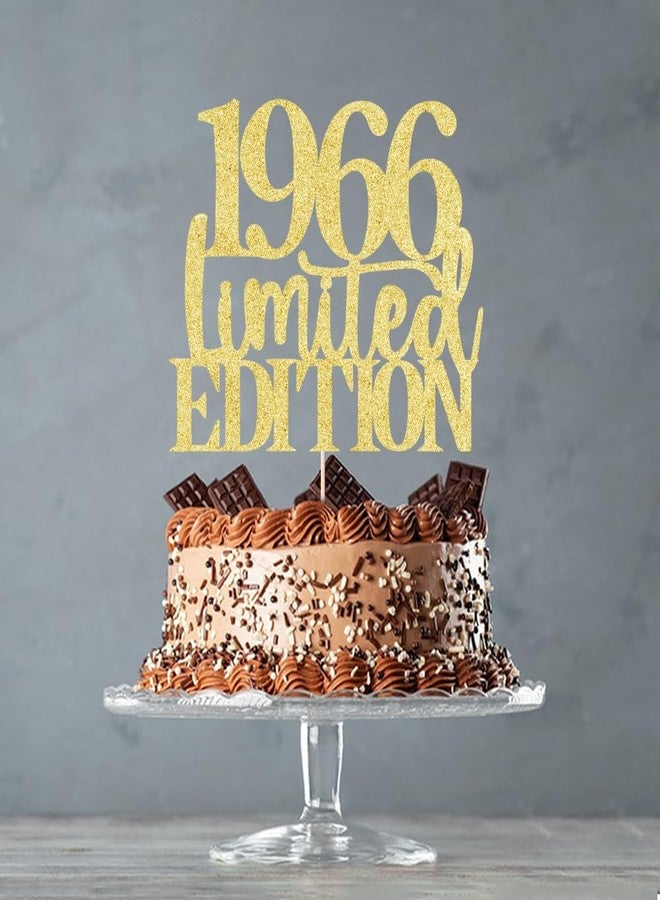 Yetxel Limited EDITION 1966 cake topper 60th birthday happy birthday cake topper men and women cheer 60 years old handmade gold glitter cake decoration (1966) - Image 4
