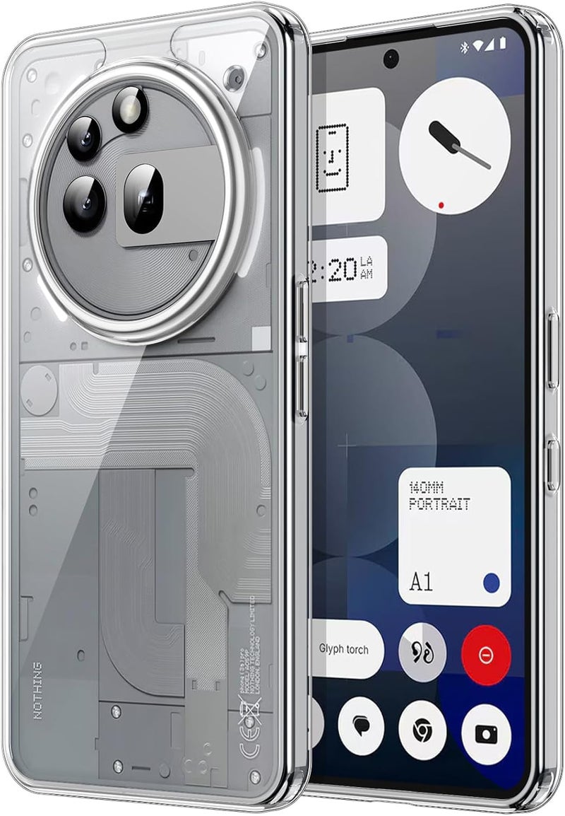 Realcase غطاء خلفي سيليكون لهاتف Nothing Phone 3A Pro 5G | مقاوم للخدوش وحماية شفافة كريستالية | غطاء خلفي مع واقي لهاتف Nothing Phone 3A Pro 5G - Image 1