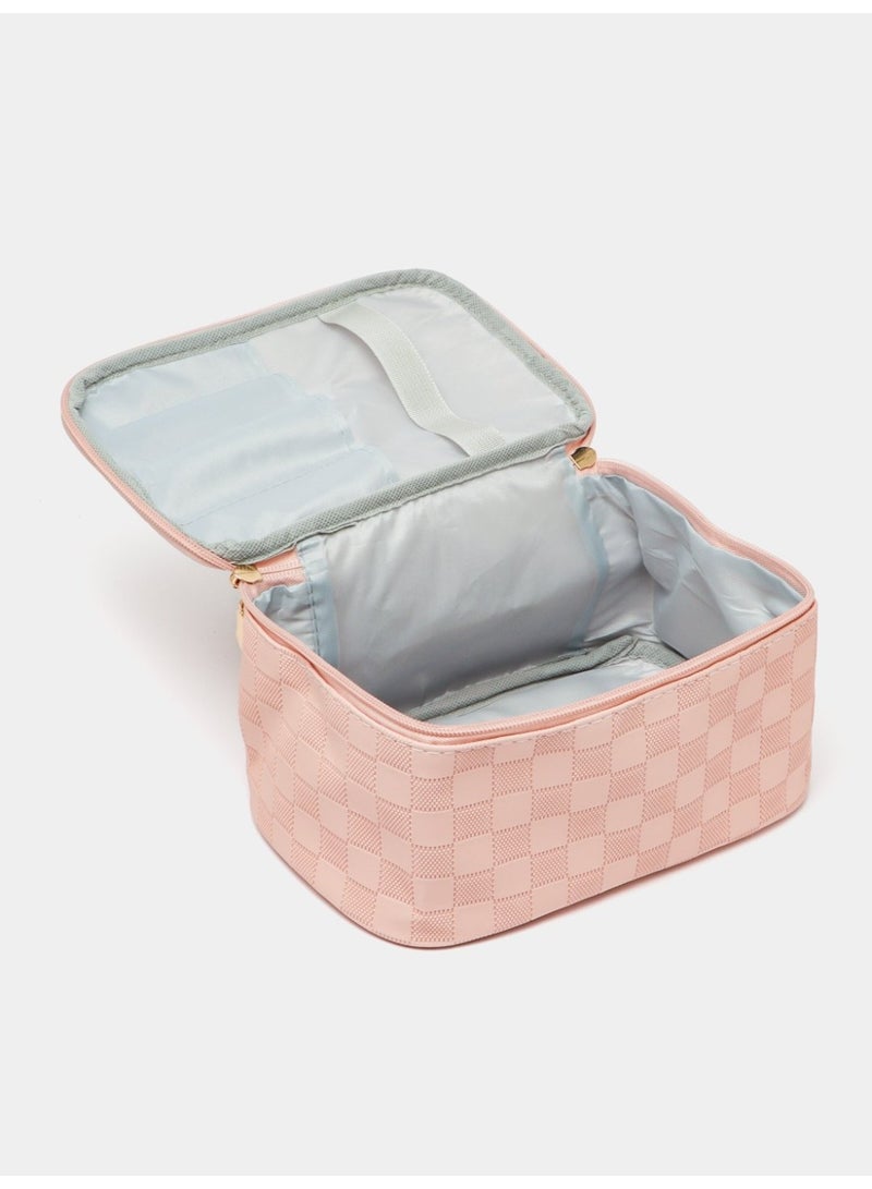 حقيبة مكياج نسائية - حقيبة مستحضرات تجميل من جلد البولي يوريثان، منظم مكياج للسفر، حقيبة أدوات الزينة خفيفة الوزن، حقيبة محمولة متعددة الوظائف لمستحضرات التجميل وإكسسوارات التجميل - Image 2