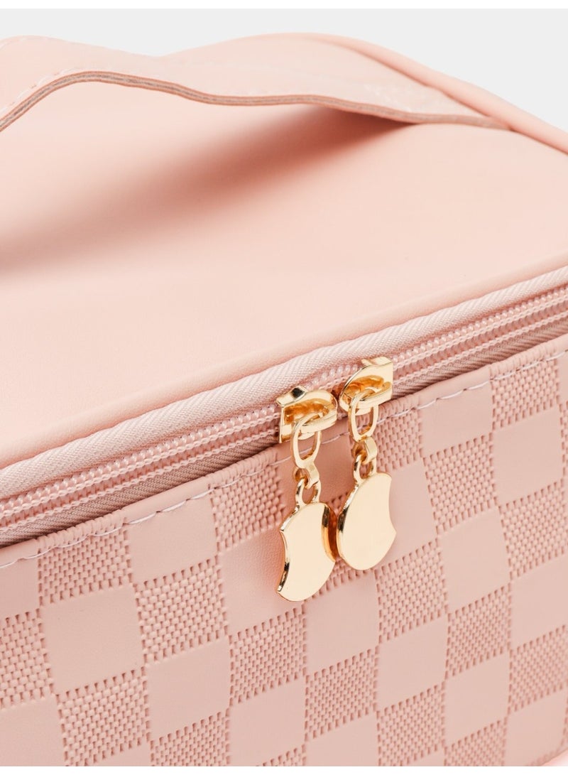 حقيبة مكياج نسائية - حقيبة مستحضرات تجميل من جلد البولي يوريثان، منظم مكياج للسفر، حقيبة أدوات الزينة خفيفة الوزن، حقيبة محمولة متعددة الوظائف لمستحضرات التجميل وإكسسوارات التجميل - Image 3