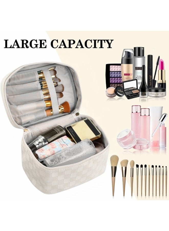 حقيبة مكياج نسائية - حقيبة مستحضرات تجميل من جلد البولي يوريثان، منظم مكياج للسفر، حقيبة أدوات الزينة خفيفة الوزن، حقيبة محمولة متعددة الوظائف لمستحضرات التجميل وإكسسوارات التجميل - Image 5