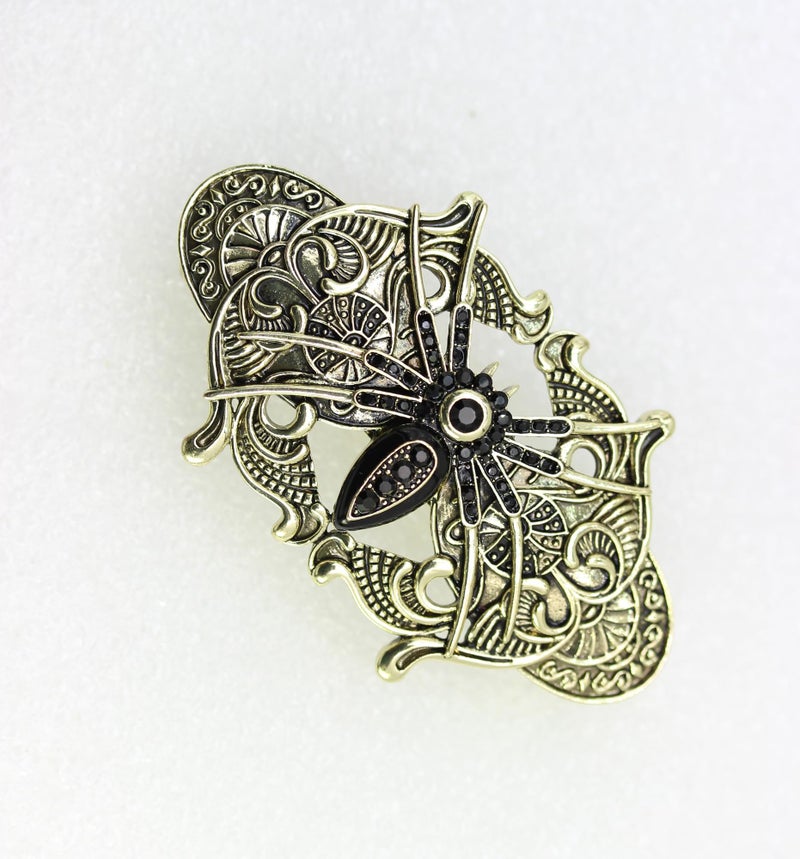 Faship George Black Rhinestone Crystal Spider Barrette For Halloween - Image 4