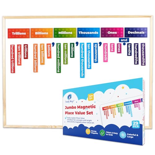 Simply magic 29 PCS Display Magnetic Place Value Set - Place Value Manipulatives, Place Value Magnets, Place Value Chart, Base Ten Blocks for Whiteboard, Base 10 Magnets, Magnetic Math Manipulative - Simply Magic - Image 1