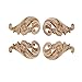MUXSAM 2-Pair Rose Carved Wood Appliques Onlay, 8.5x5x1cm/3.35x1.97x0.39inch, Door Decorative Excellent Funiture Decal - Image 2