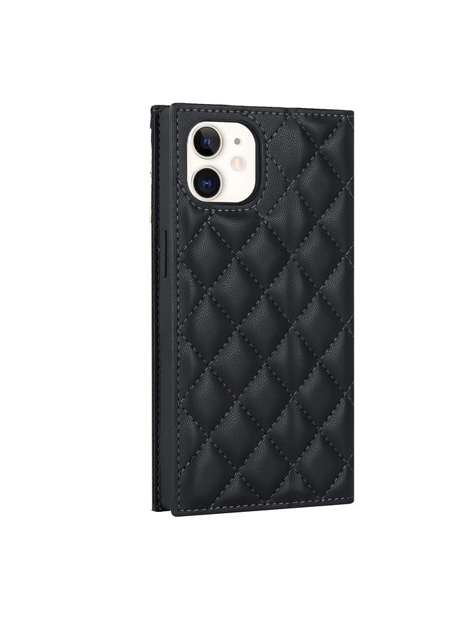Zaboon Case For iPhone 12 mini Grid Texture Lanyard Zipper Leather Phone Case - Image 3