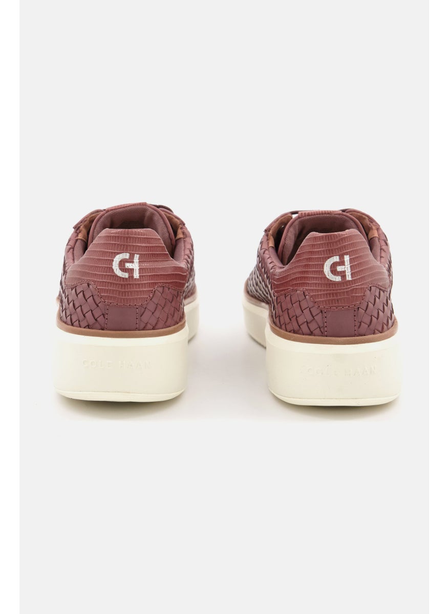 COLE HAAN حذاء كاجوال نسائي عريض من توب سبين لوكس منسوج، أرجواني/عاجي  - Image 3