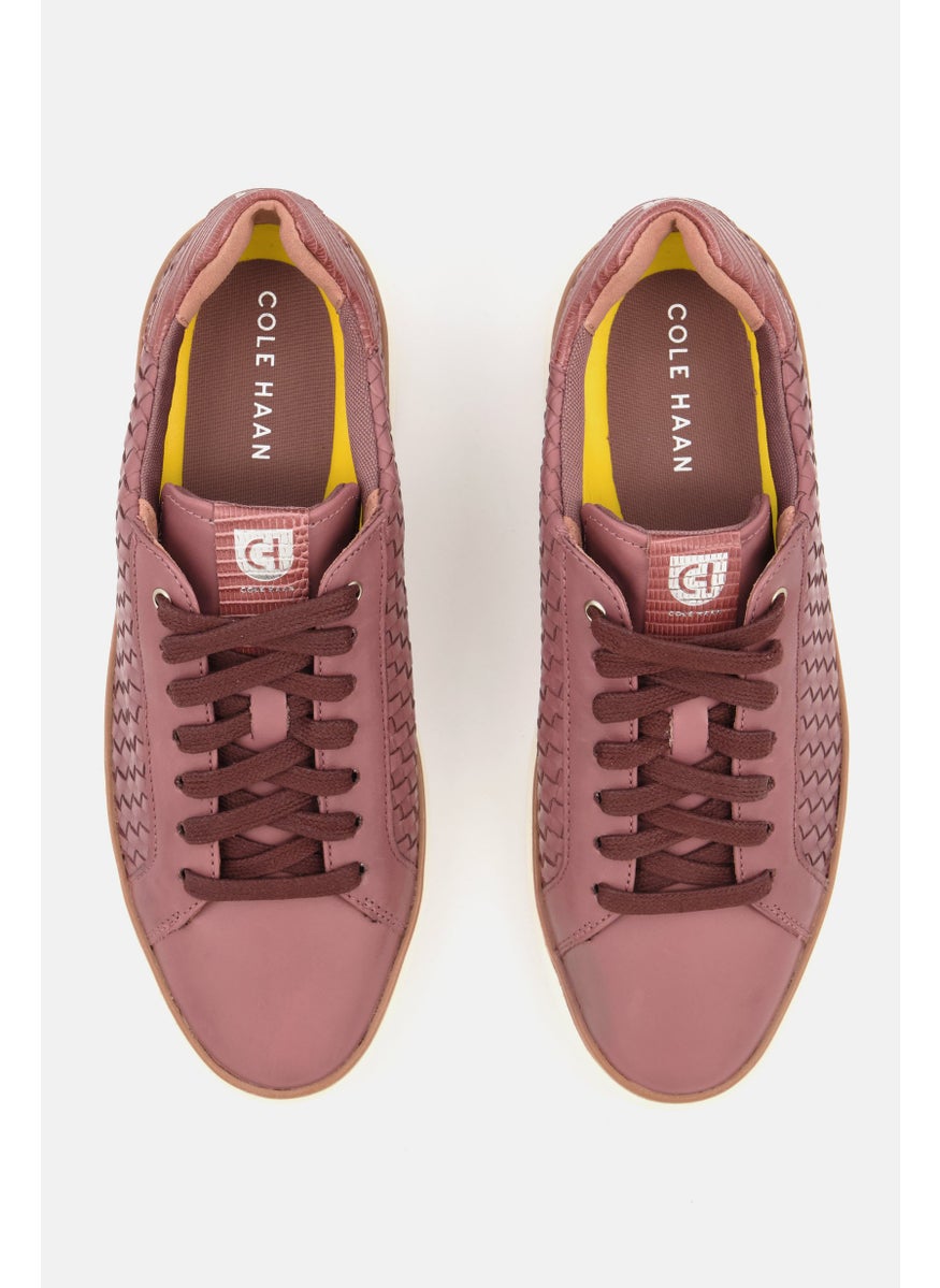 COLE HAAN حذاء كاجوال نسائي عريض من توب سبين لوكس منسوج، أرجواني/عاجي  - Image 2