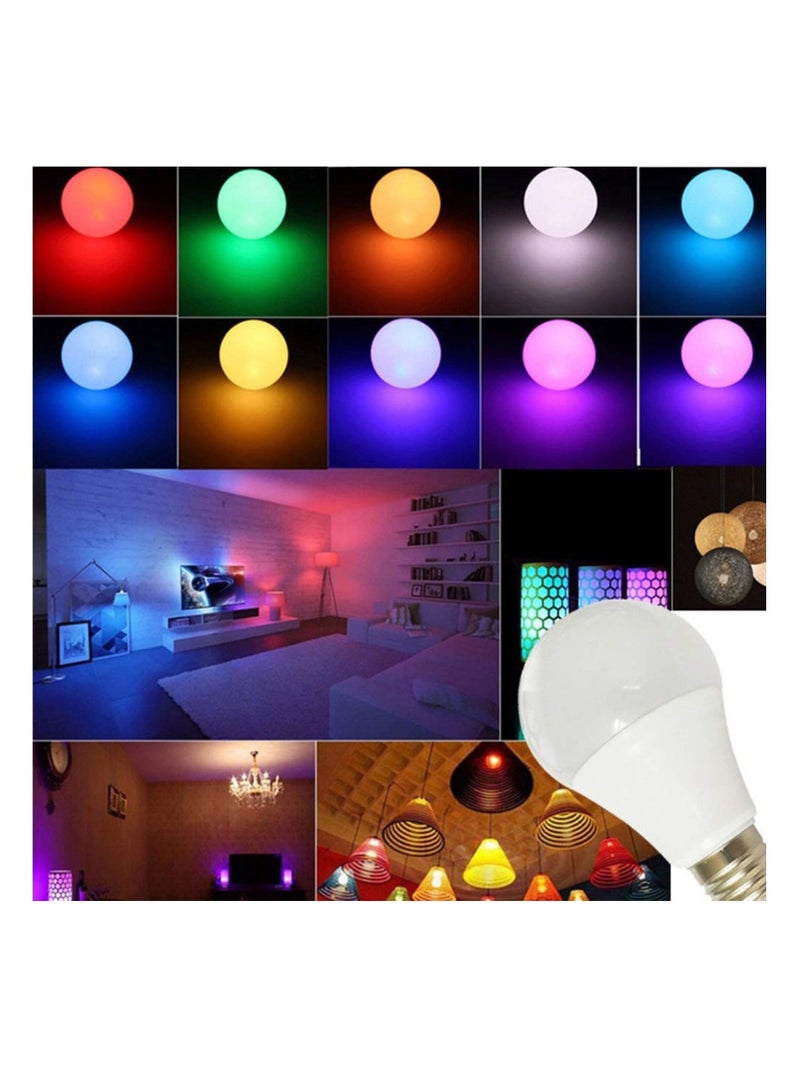 LED RGBW Color Changing Light Bulbs with Remote Dimmable E26 Screw Base 7 Watt Multi Colored White for Home Decoration Bedroom Stage and Party - Image 2