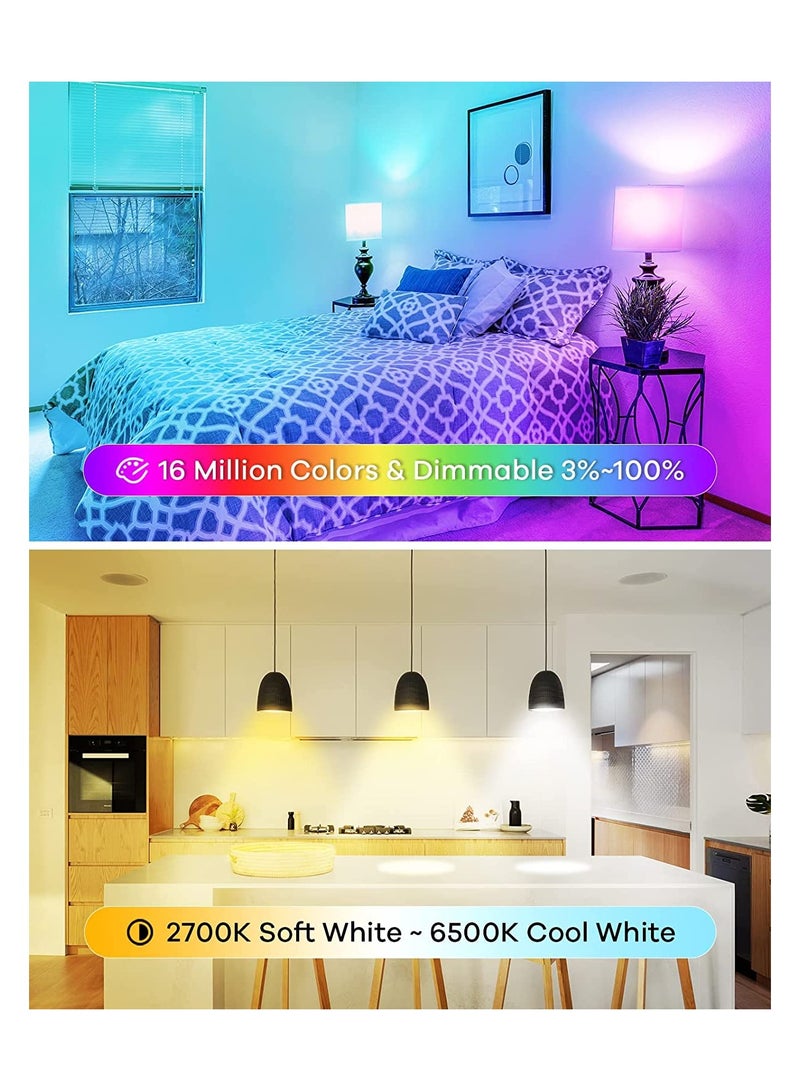 LED RGBW Color Changing Light Bulbs with Remote Dimmable E26 Screw Base 7 Watt Multi Colored White for Home Decoration Bedroom Stage and Party - Image 5