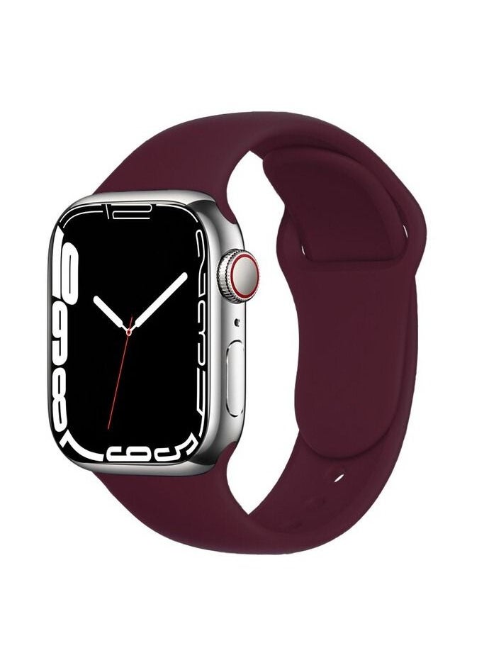 Generic - Apple Watch Band 45mm 44mm 42mm Soft Silicone Sport Band Replacement Wrist Strap Compatible for iWatch Apple Watch Series 7/SE/6/5/4/3/2/1 (45mm/44mm/42mm) - Image 1