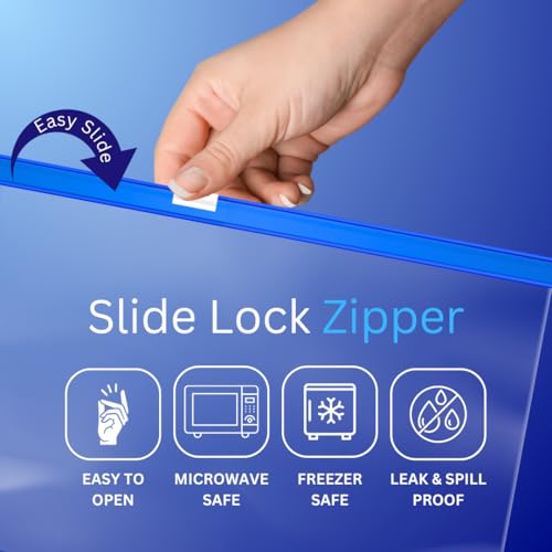 GREENTWISH Fresh Zipper (Pack of 30) Multi-Purpose Storage Slider Bags | Reusable Zip Lock Bags for Food Storage | BPA Free Plastic Pouch | Size: Large (10 x 12 Inch) - Image 3