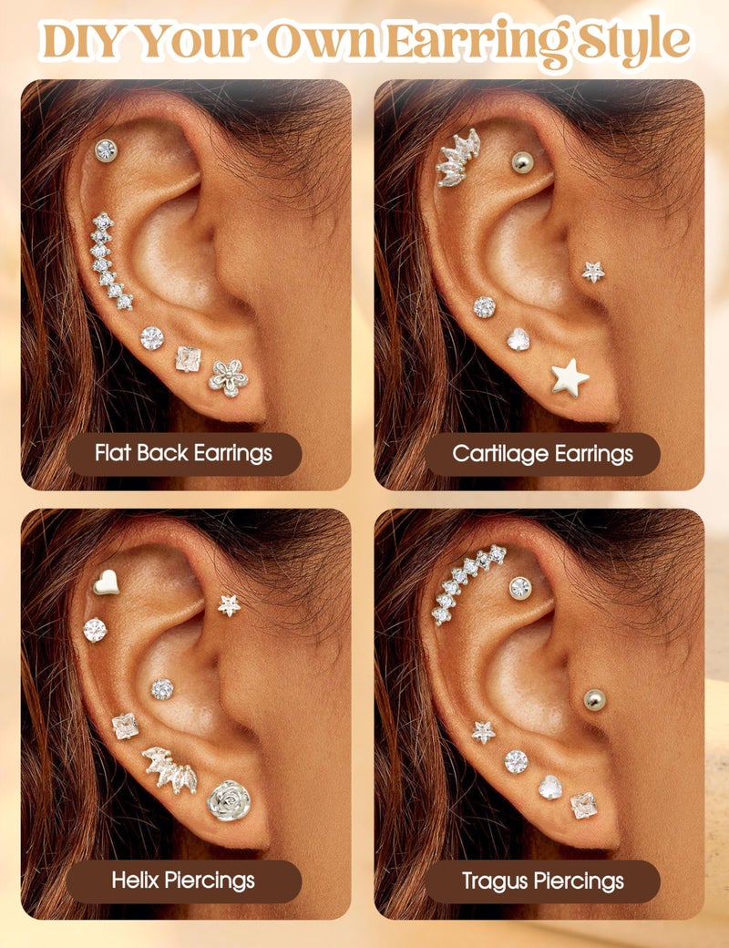 YADOCA 16 Gauge Cartilage Earrings for Women Hypoallergenic Surgical Stainless Steel Gold Cartilage Earring Set Daith Conch Tragus Helix Piercing Jewelry - Image 3